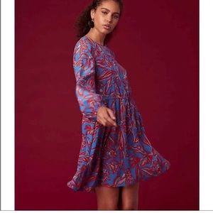 ✨💥⚡️ Diane Von Furstenberg Elsden Blue and Red  Floral Print Silk Dress
